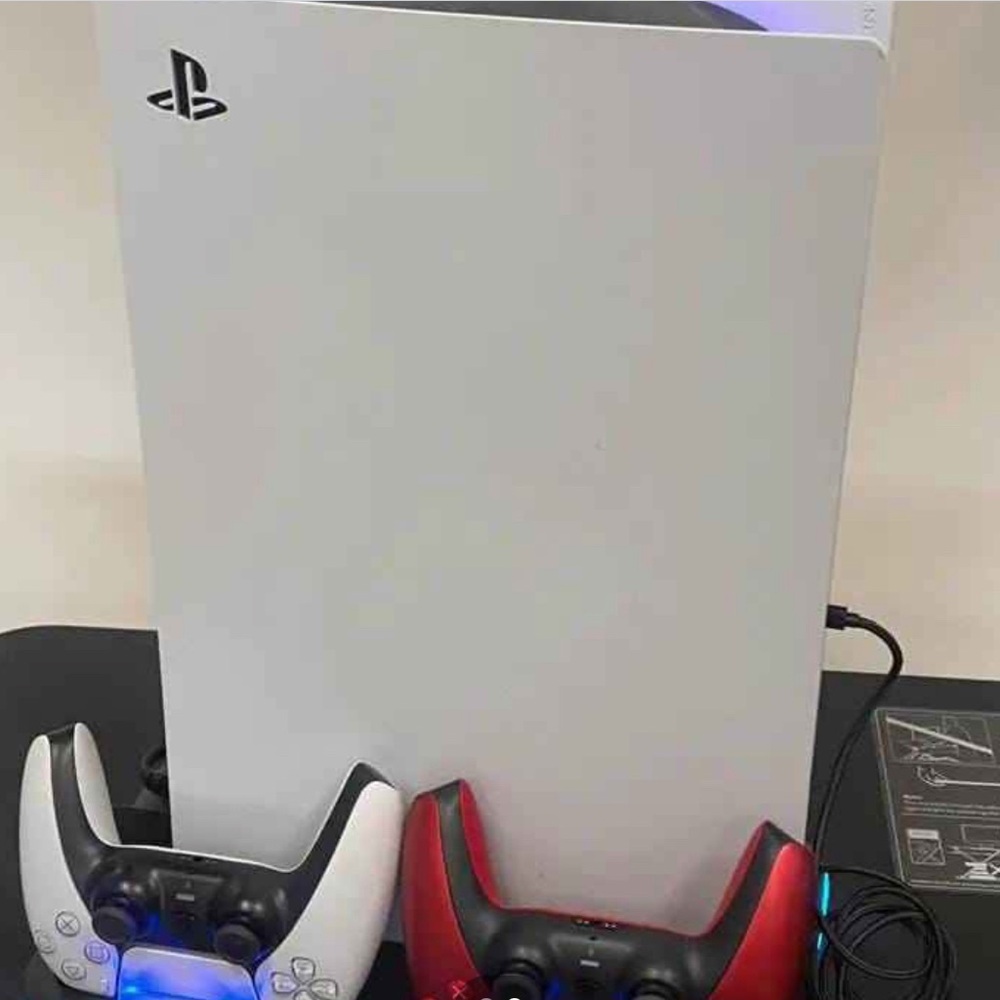 Sony PS5 Console with DualSense Controllers White and Black
